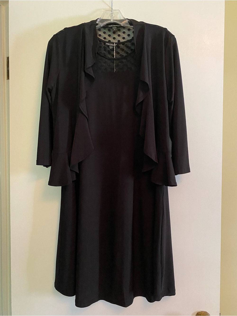 Nina Leonard Black Midi Dress with Jacket - Picture 1 of 3